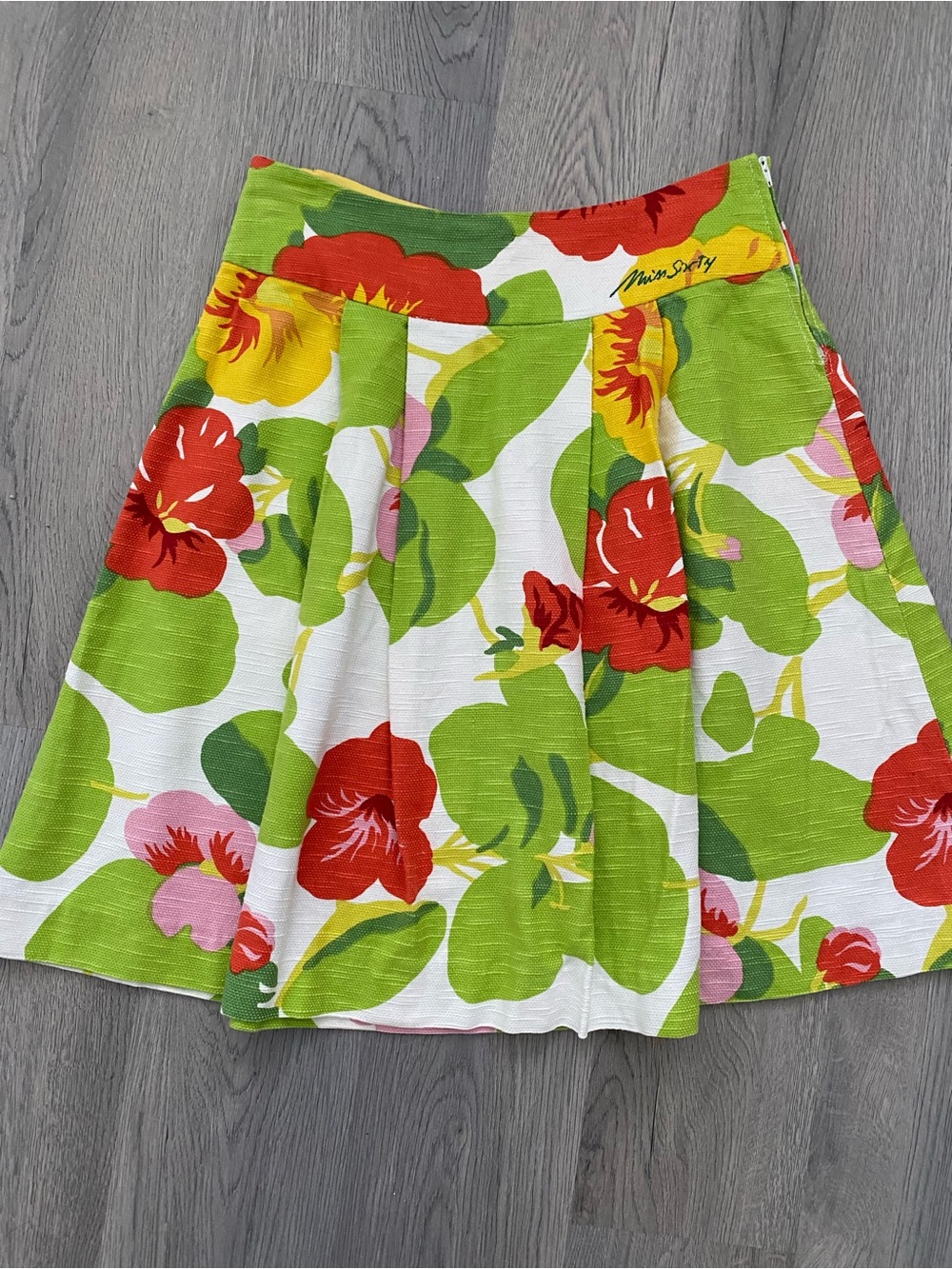 Miss Sixty Floral Circle Skirt in Green, Red & Yellow